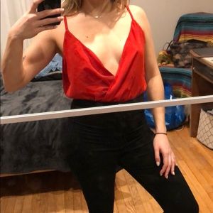 Nasty Gal Red Bodysuit